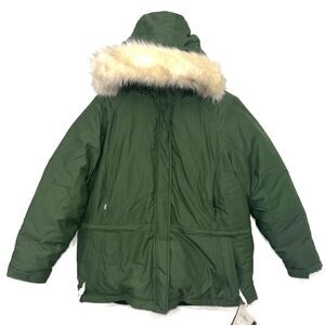 LL Bean Women's Gore-Tex Goose Down Hooded Fur Parka Coat - Forest Green XL